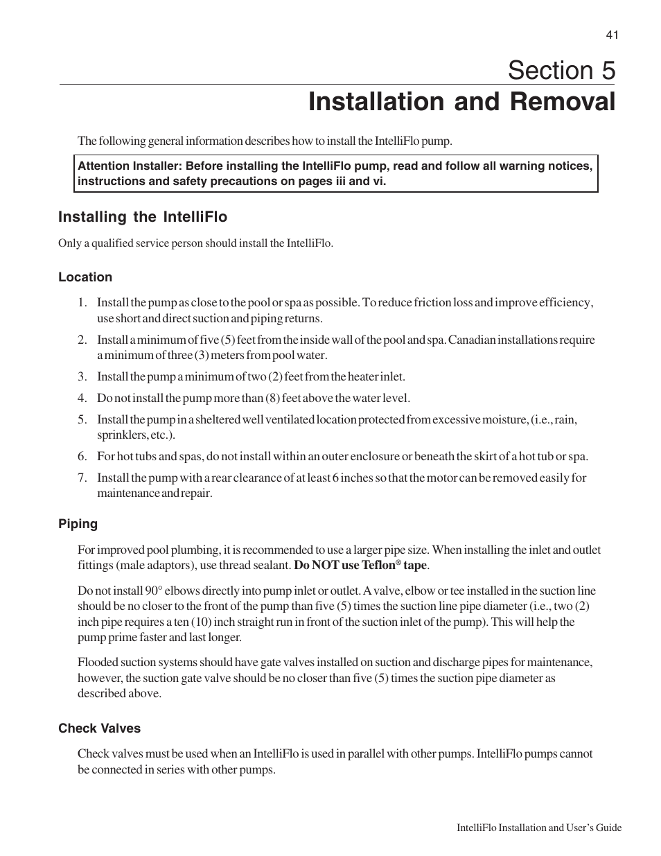 Pentair Variable Speed Pump IntelliFlo User Manual | Page 47 / 64