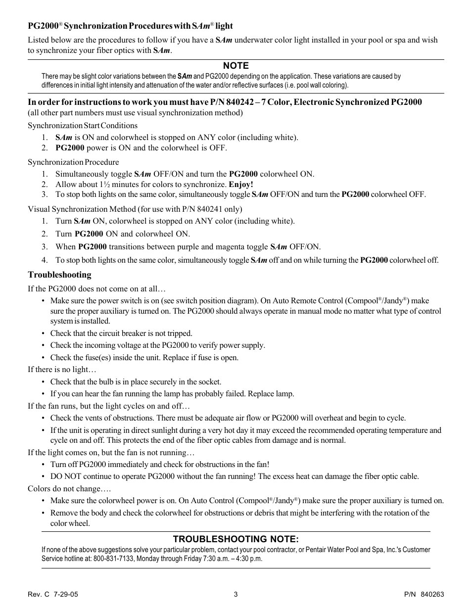 Pentair Illuminator PG2000 User Manual | Page 3 / 4