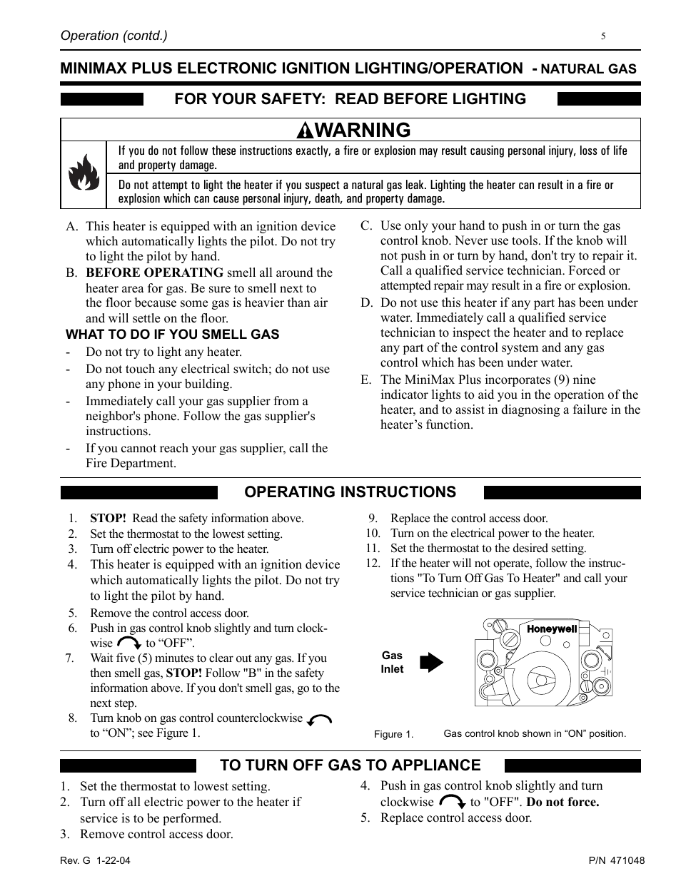 Warning, For your safety: read before lighting | Pentair 100 User Manual | Page 5 / 40