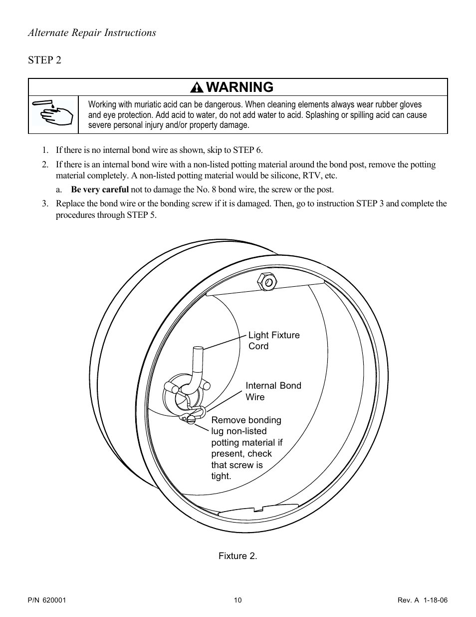 Warning | Pentair Hydrel Fixture Housing 620001 User Manual | Page 10 / 16