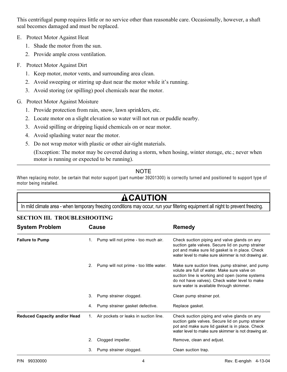 Caution | Pentair Pump Eagle User Manual | Page 4 / 6