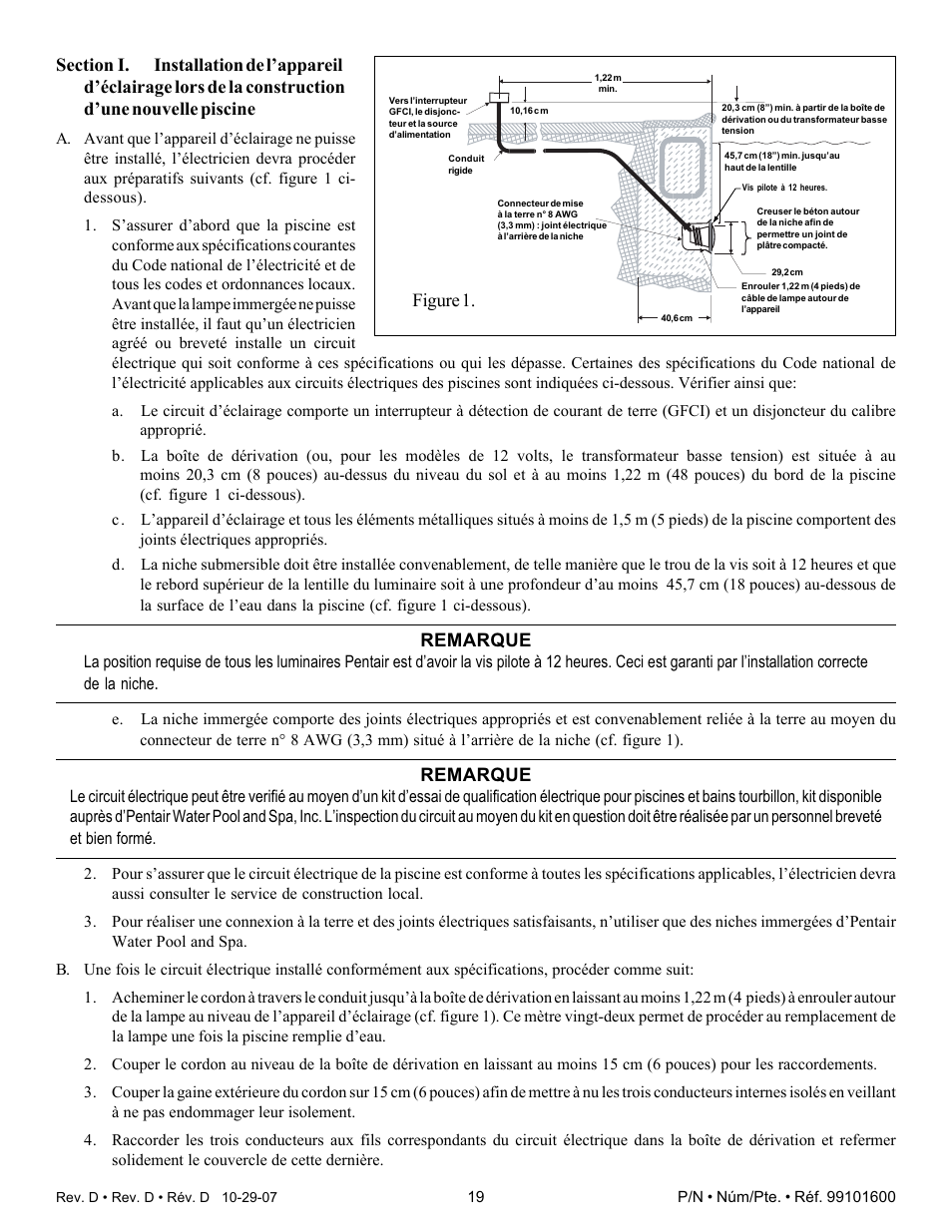 Remarque, Figure 1 | Pentair Underwater Light AmerQuartz User Manual | Page 19 / 24