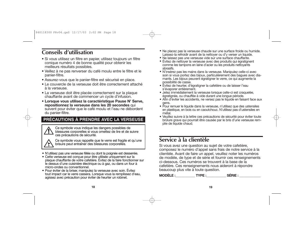 Service à la clientèle, Conseils d’utilisation | Proctor-Silex 49414 User Manual | Page 11 / 19