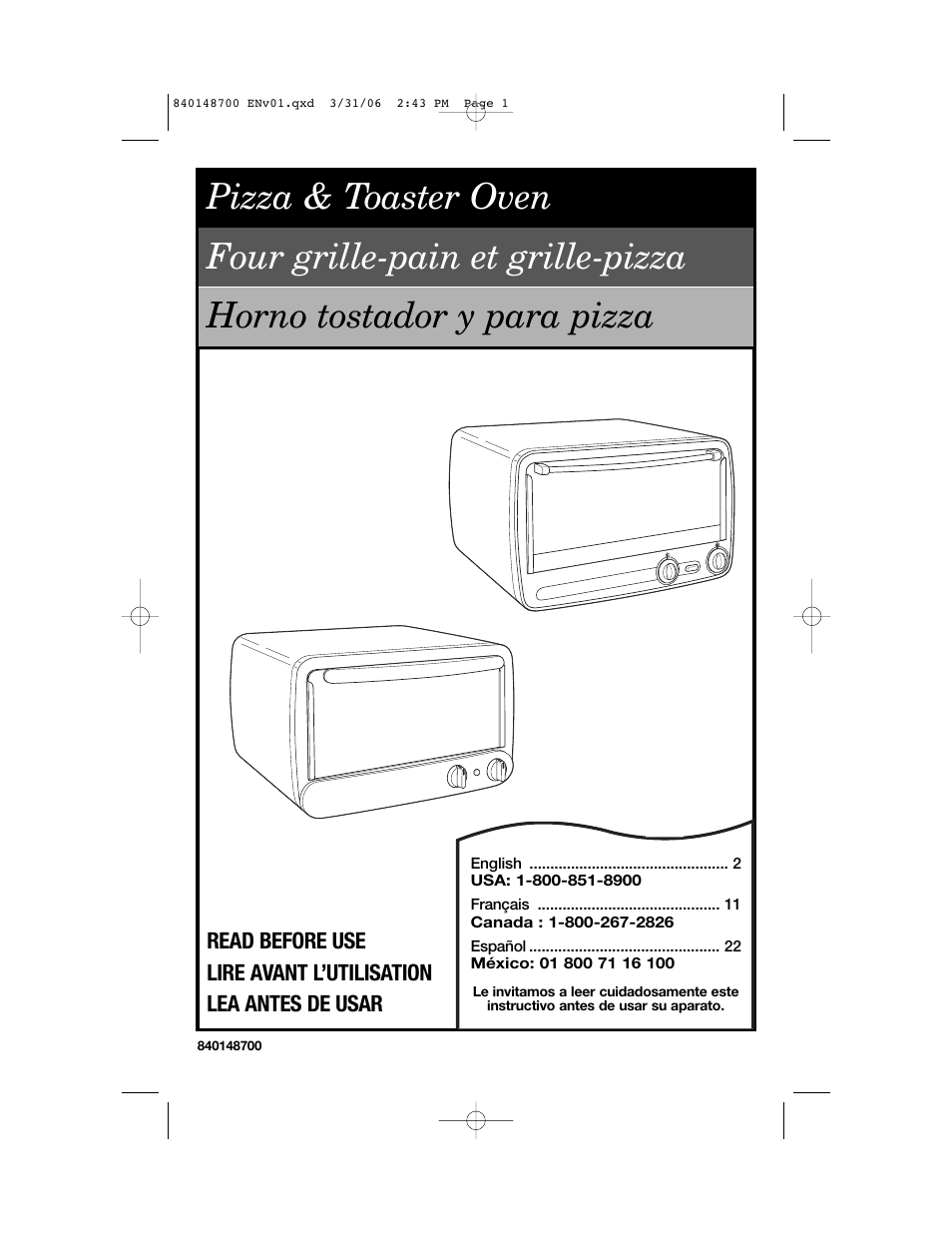 Proctor-Silex pizza and toaster oven User Manual | 32 pages