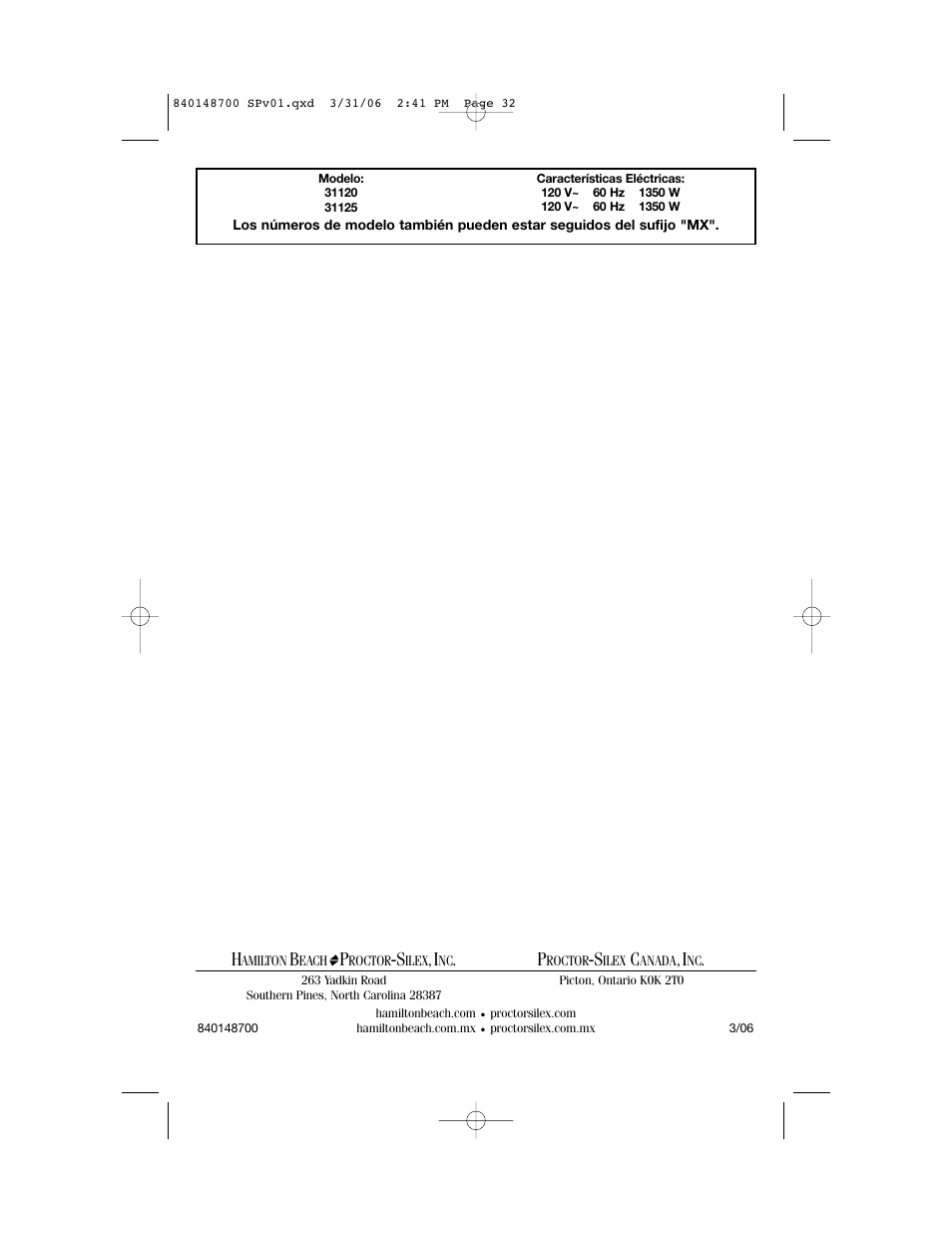 Proctor-Silex pizza and toaster oven User Manual | Page 32 / 32