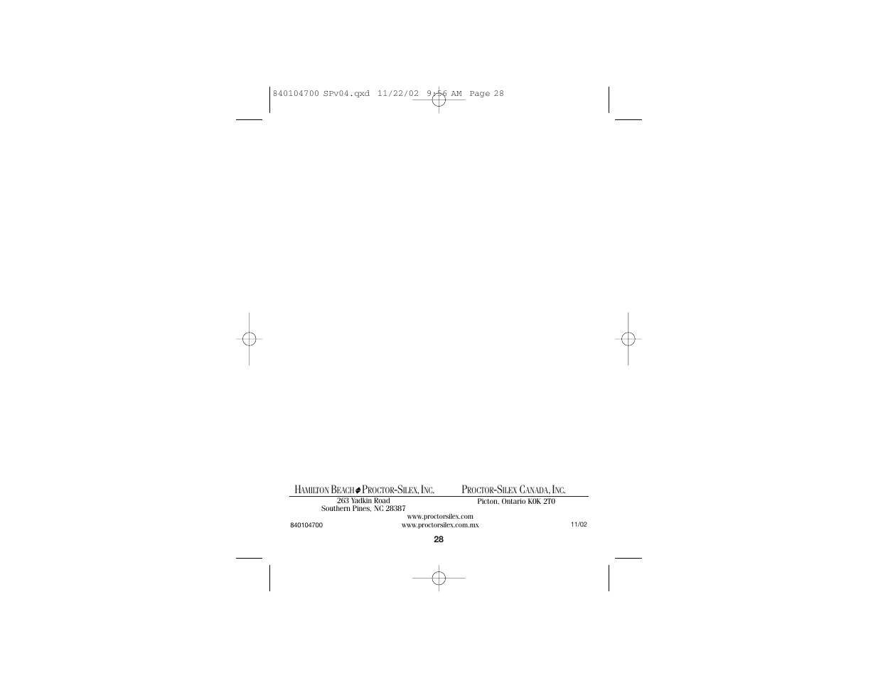 Proctor-Silex 840104700 User Manual | Page 16 / 16