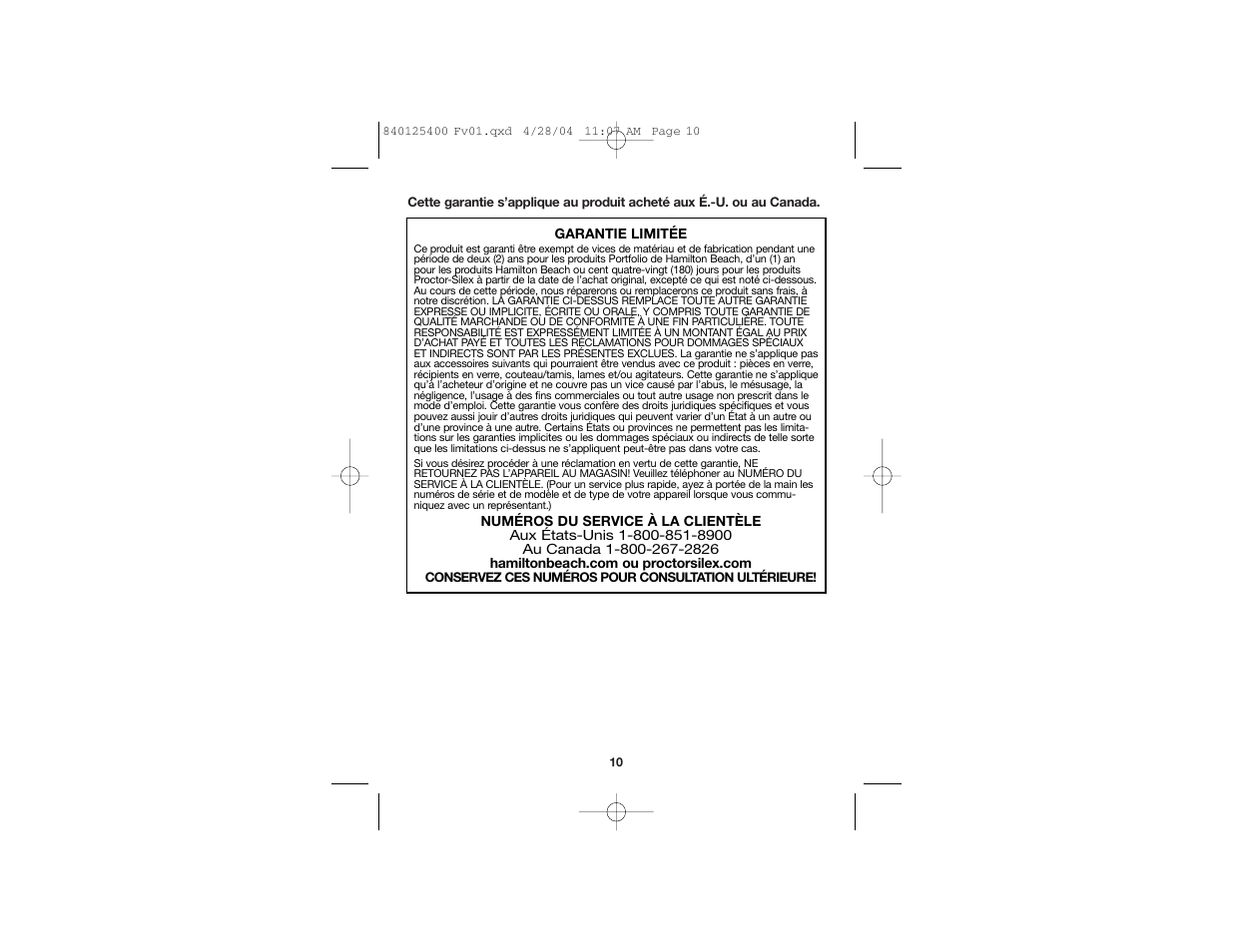 Proctor-Silex 840125400 User Manual | Page 6 / 10