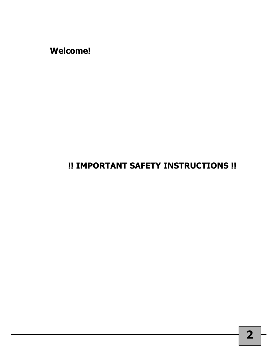 Welcome! !! important safety instructions | Proctor-Silex 87027 User Manual | Page 2 / 17
