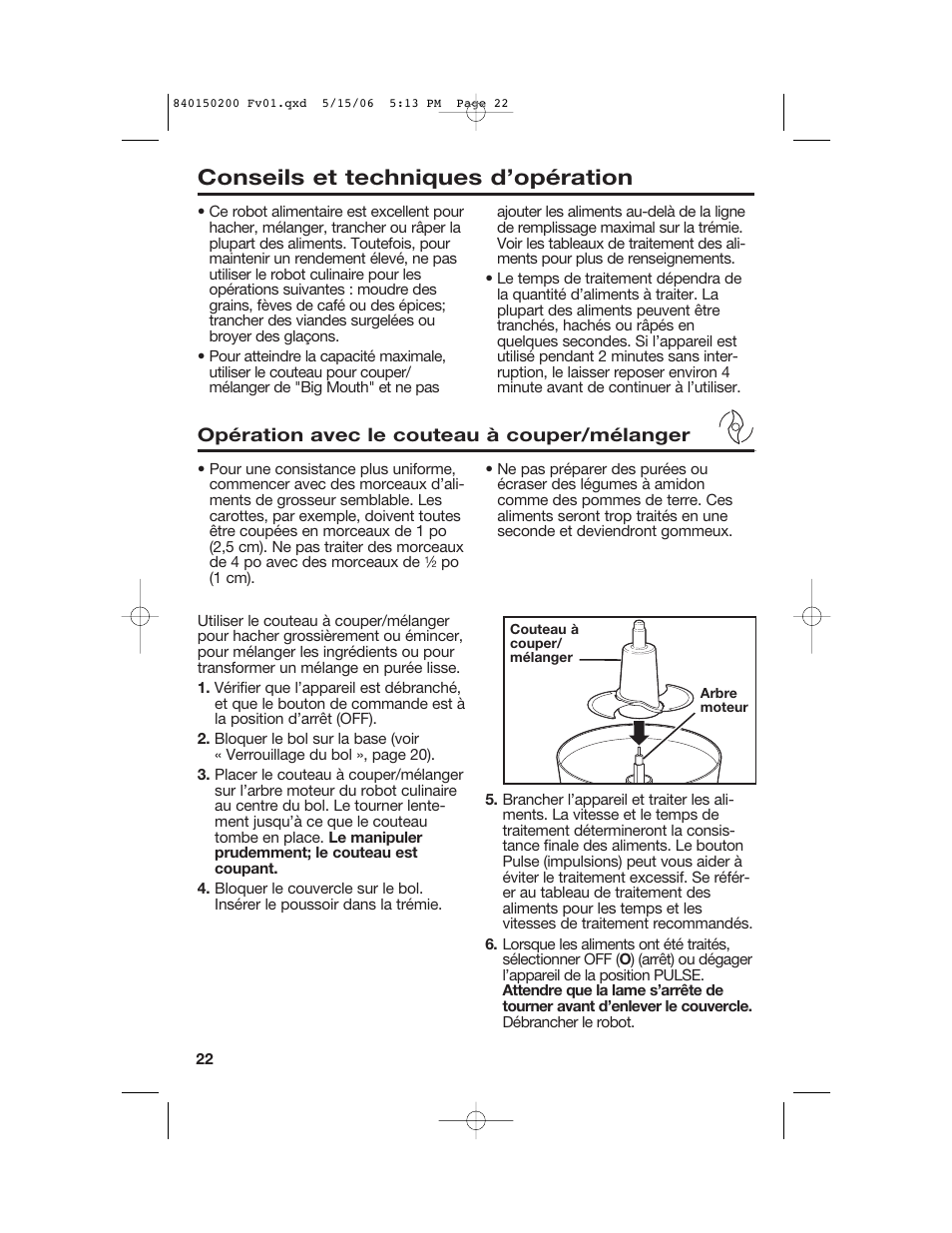 Conseils et techniques d’opération | Proctor-Silex 840150200 User Manual | Page 22 / 52
