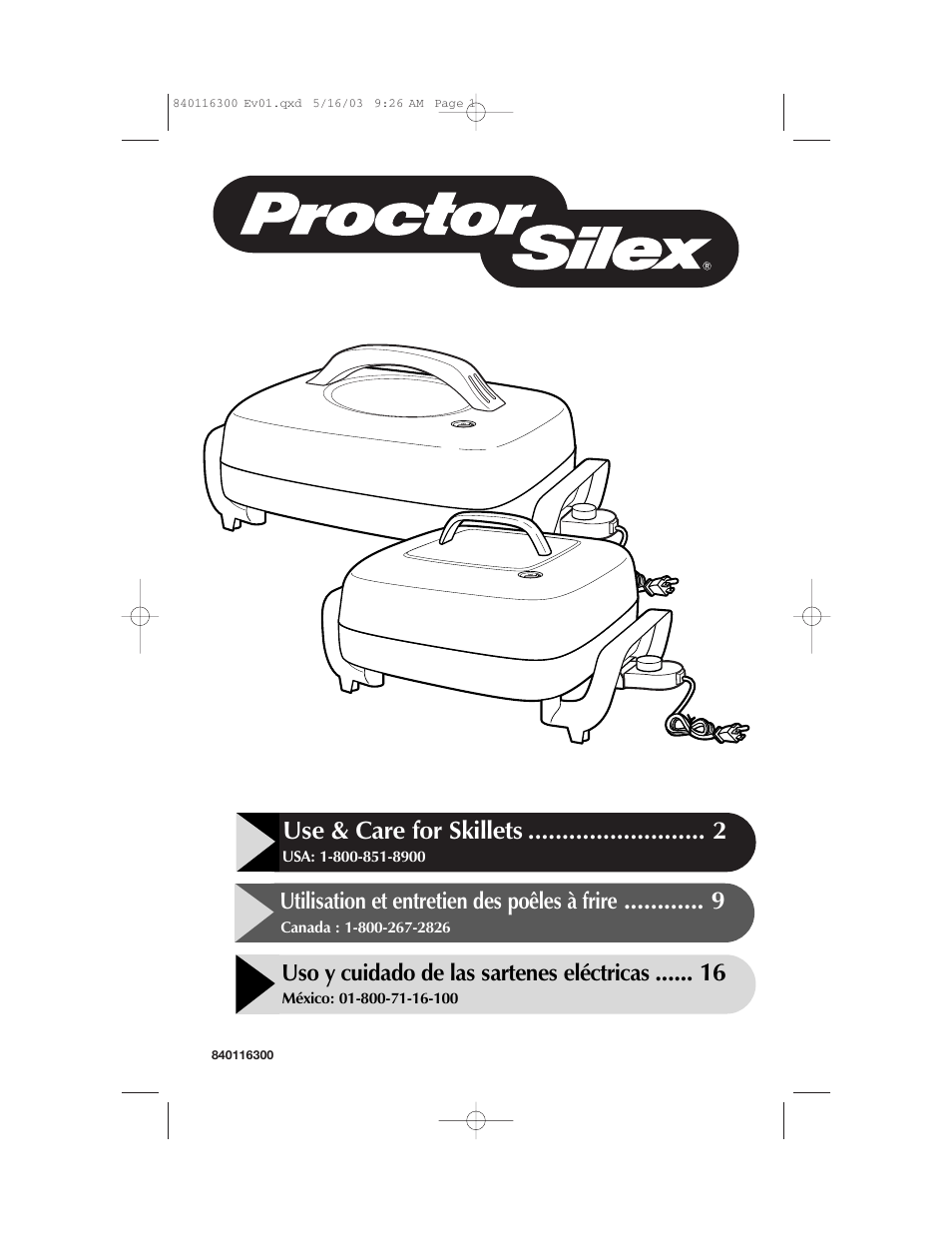 Proctor-Silex 840116300 User Manual | 24 pages