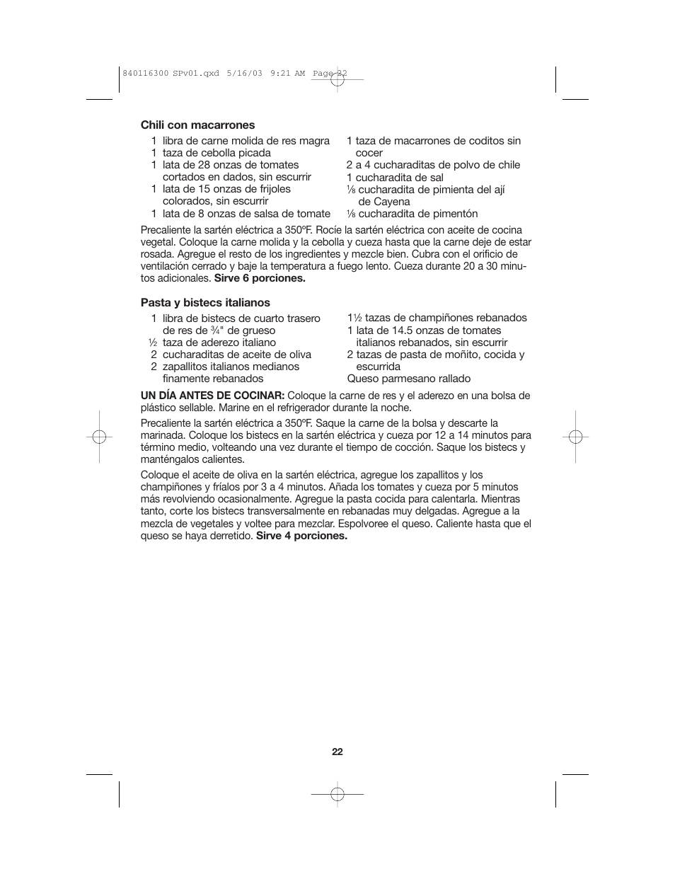 Proctor-Silex 840116300 User Manual | Page 22 / 24