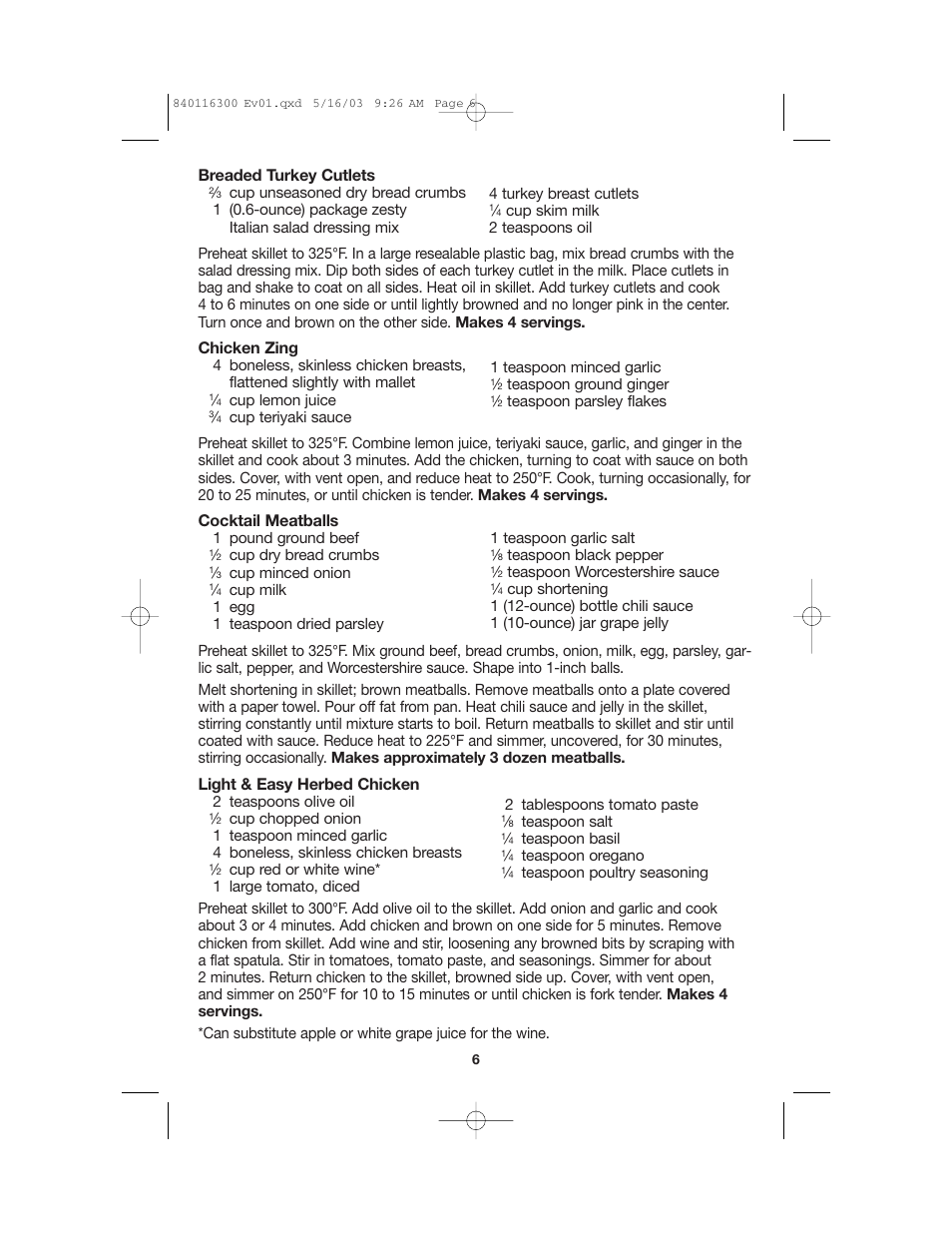 Proctor-Silex 840116300 User Manual | Page 6 / 24