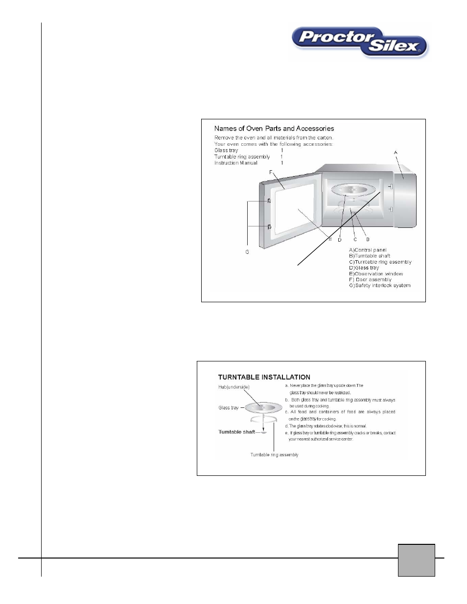 Setting up your microwave, Installation | Proctor-Silex 87008 User Manual | Page 8 / 17