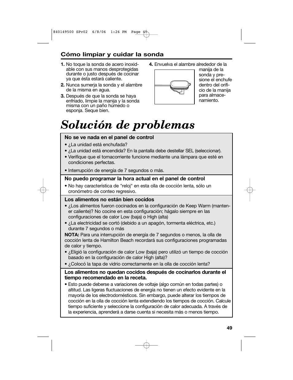 Solución de problemas | Proctor-Silex 840149500 User Manual | Page 49 / 64