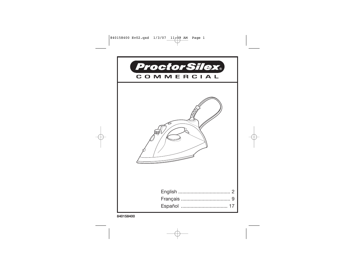 Proctor-Silex 17515 User Manual | 15 pages