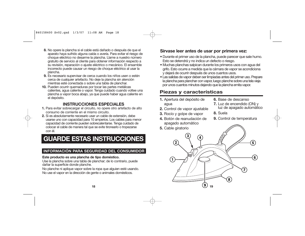 Guarde estas instrucciones | Proctor-Silex 17515 User Manual | Page 12 / 15