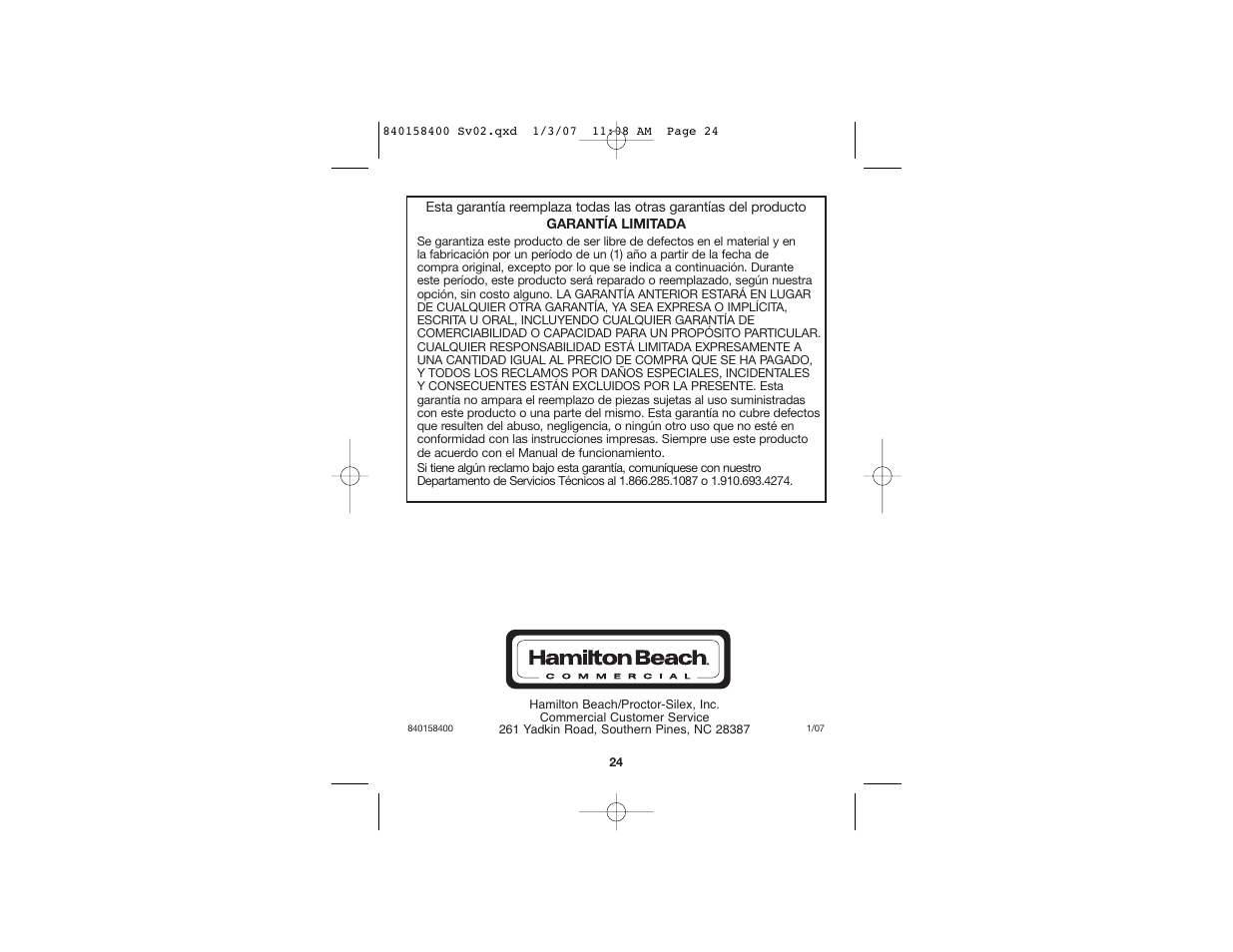 Proctor-Silex 17515 User Manual | Page 15 / 15