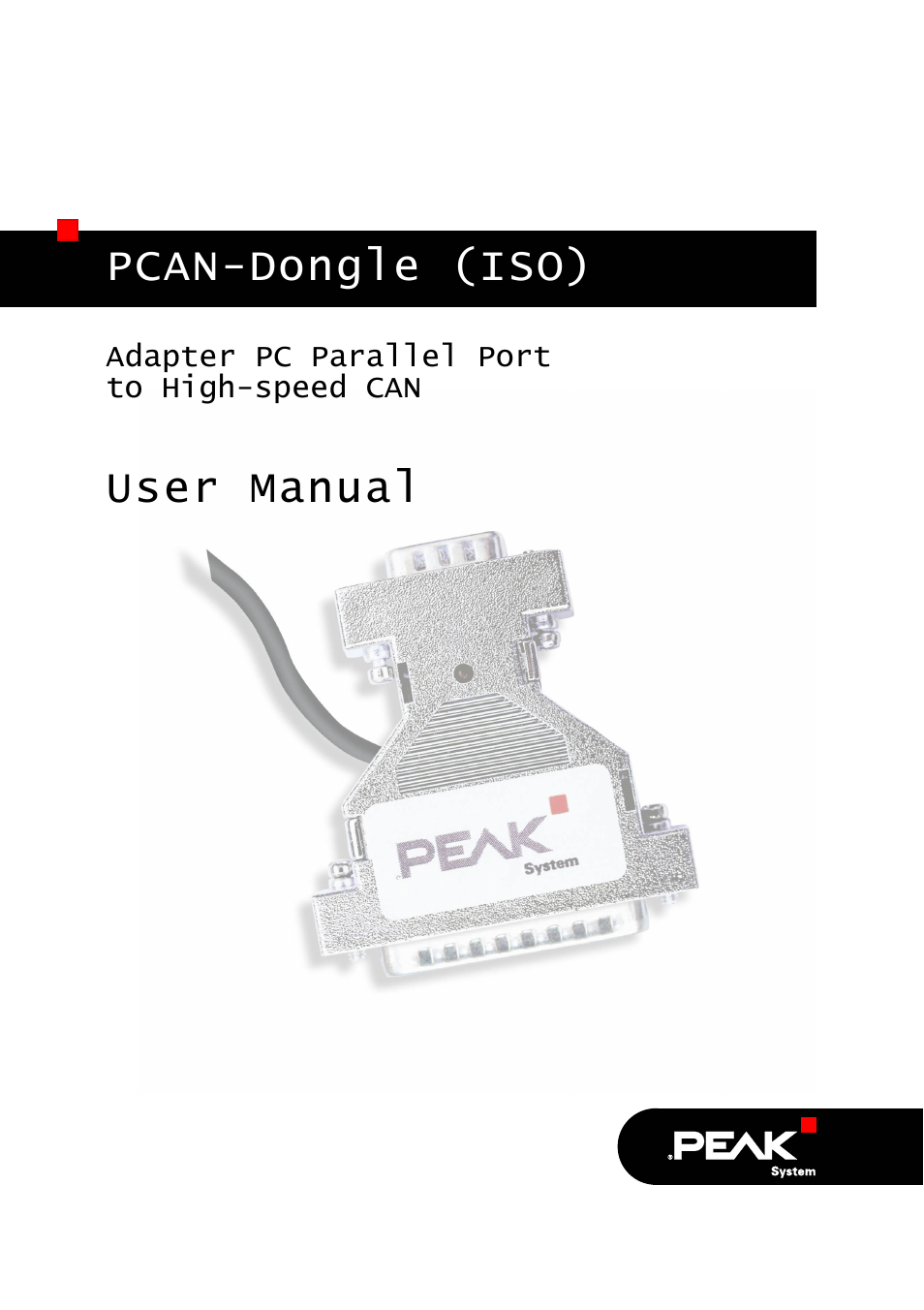 PEAK-System Technik PCAN-DONGLE IPEH-002019 User Manual | 23 pages