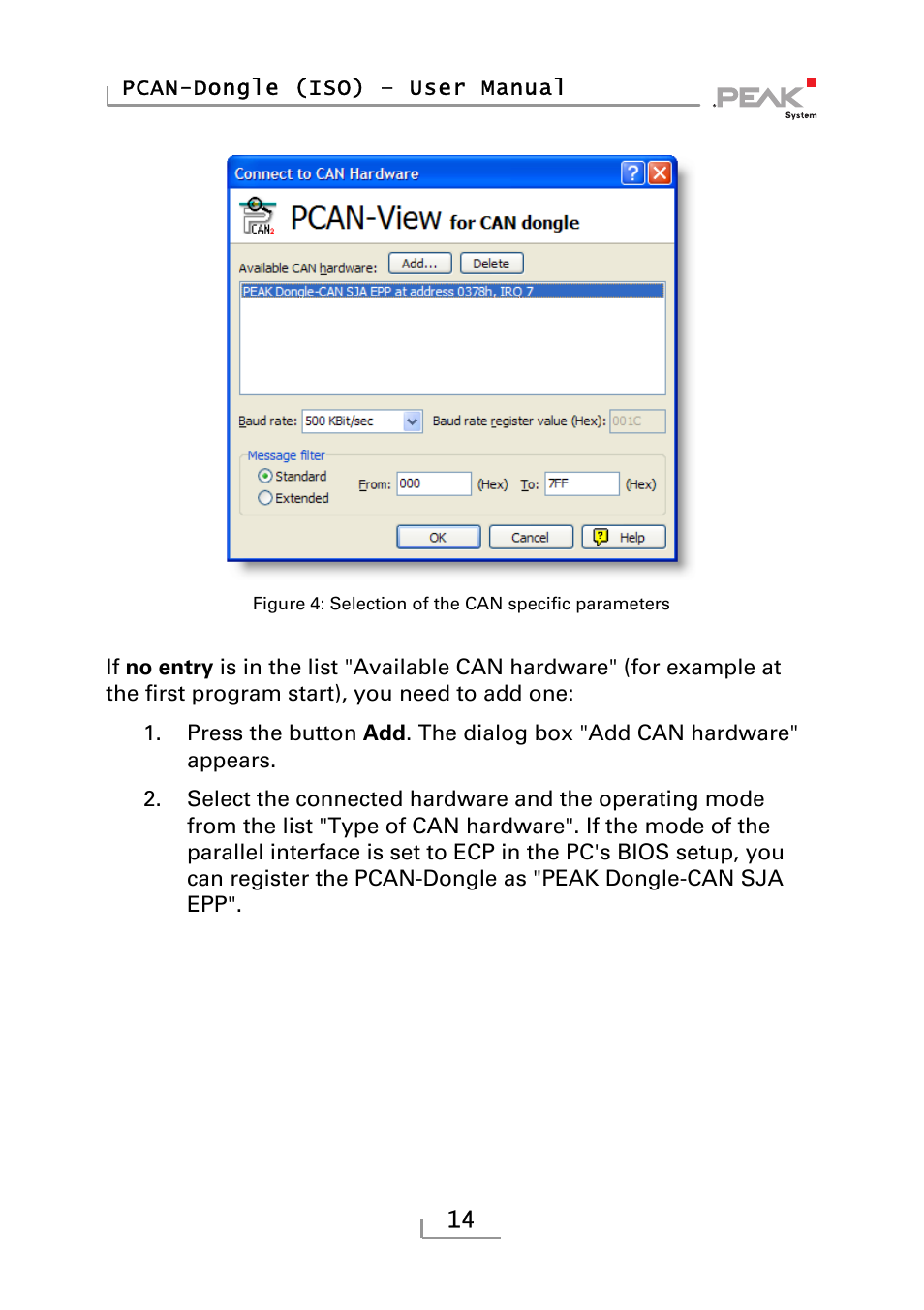 PEAK-System Technik PCAN-DONGLE IPEH-002019 User Manual | Page 14 / 23