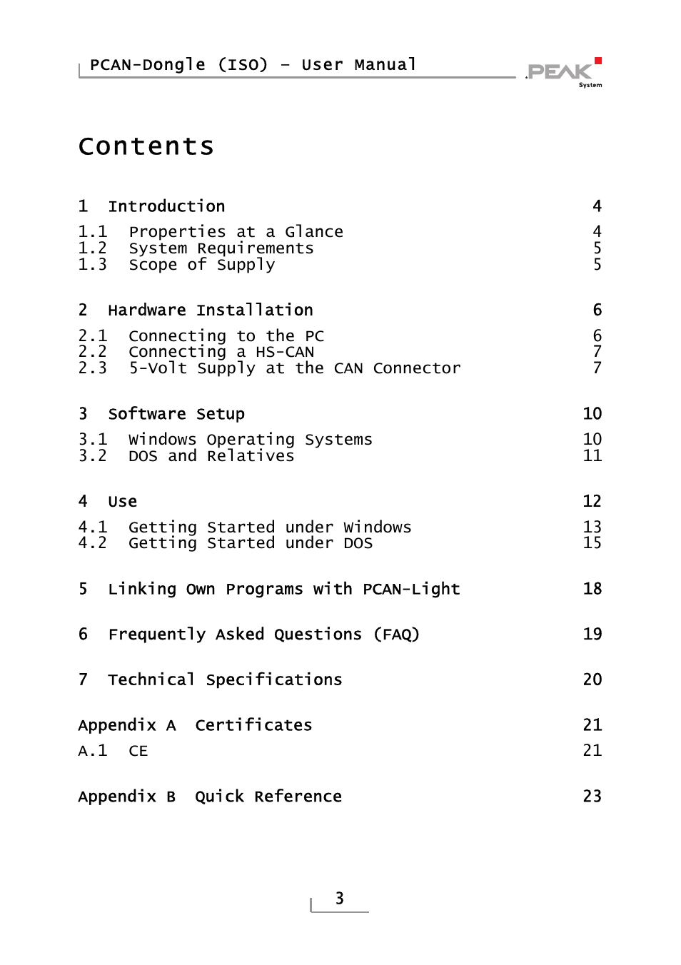 PEAK-System Technik PCAN-DONGLE IPEH-002019 User Manual | Page 3 / 23