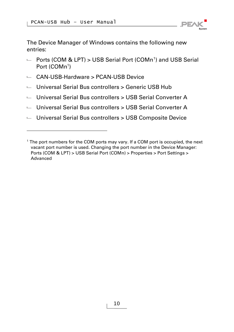 PEAK-System Technik RS-232 User Manual | Page 10 / 35