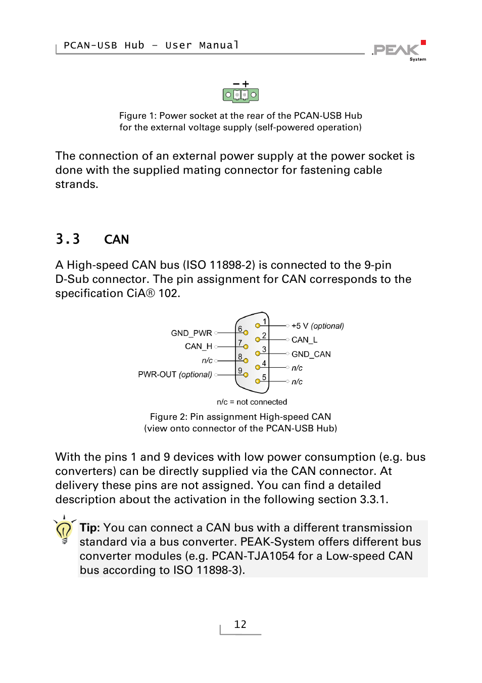 3 can | PEAK-System Technik RS-232 User Manual | Page 12 / 35
