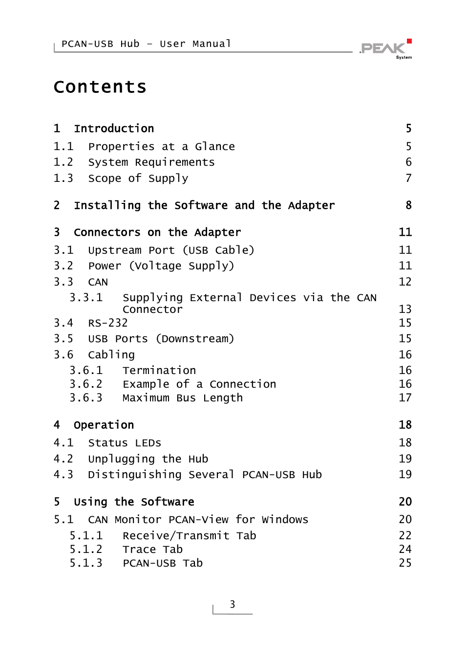 PEAK-System Technik RS-232 User Manual | Page 3 / 35