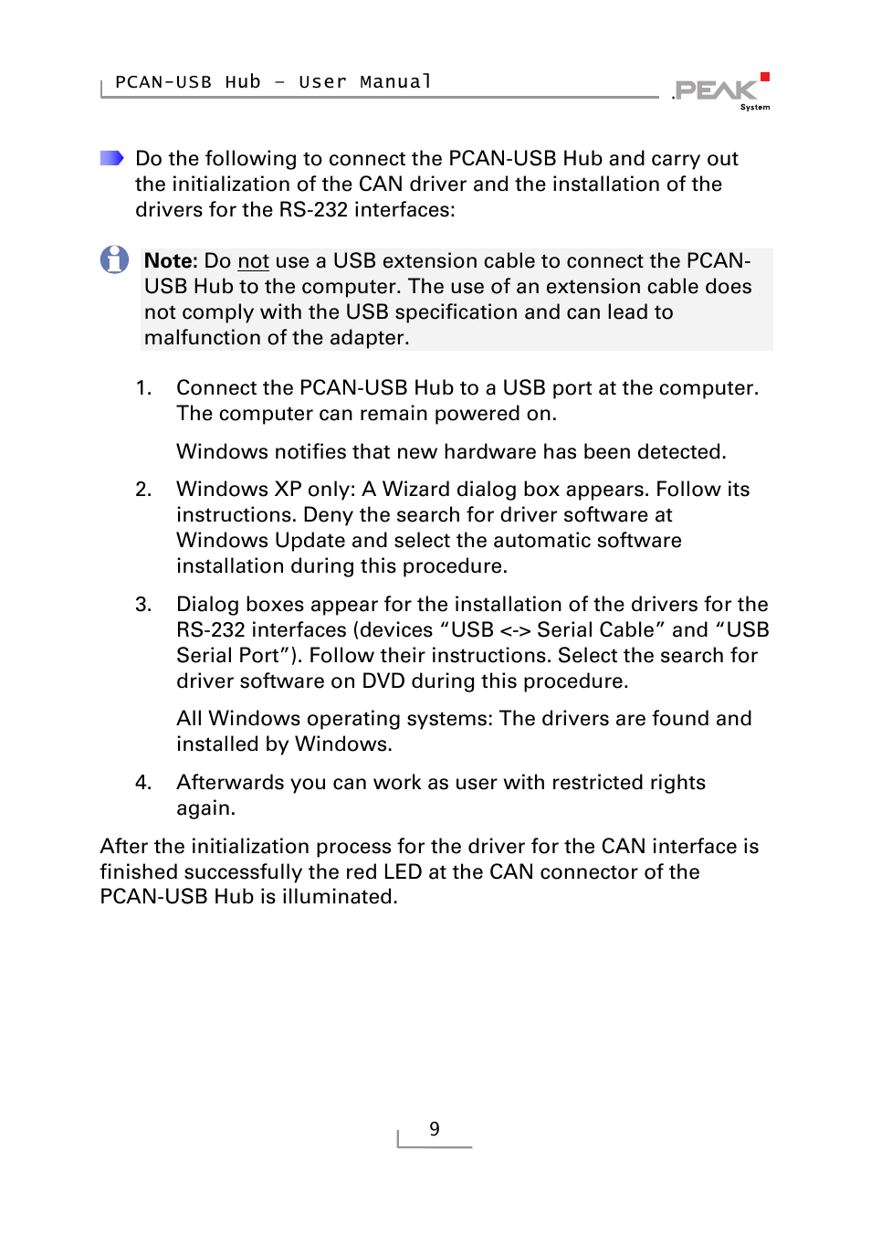 PEAK-System Technik RS-232 User Manual | Page 9 / 35
