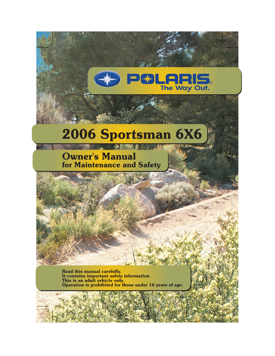 Polaris 6X6 User Manual | 136 pages