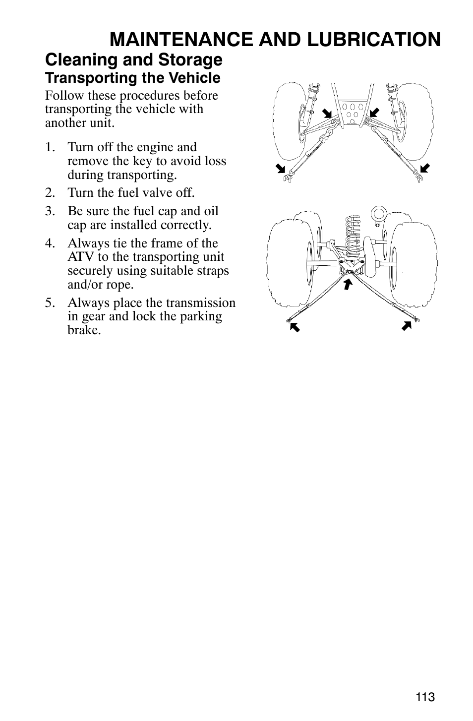 Maintenance and lubrication, Cleaning and storage | Polaris 6X6 User Manual | Page 116 / 136