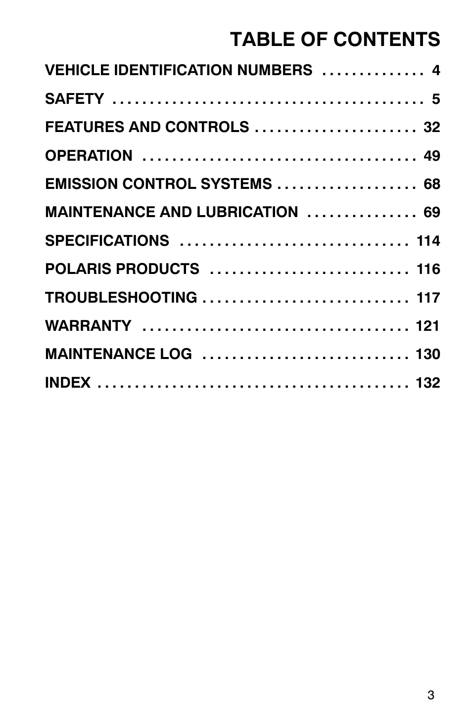 Polaris 6X6 User Manual | Page 6 / 136