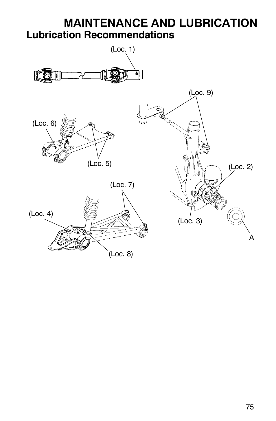 Maintenance and lubrication, Lubrication recommendations | Polaris 6X6 User Manual | Page 78 / 136