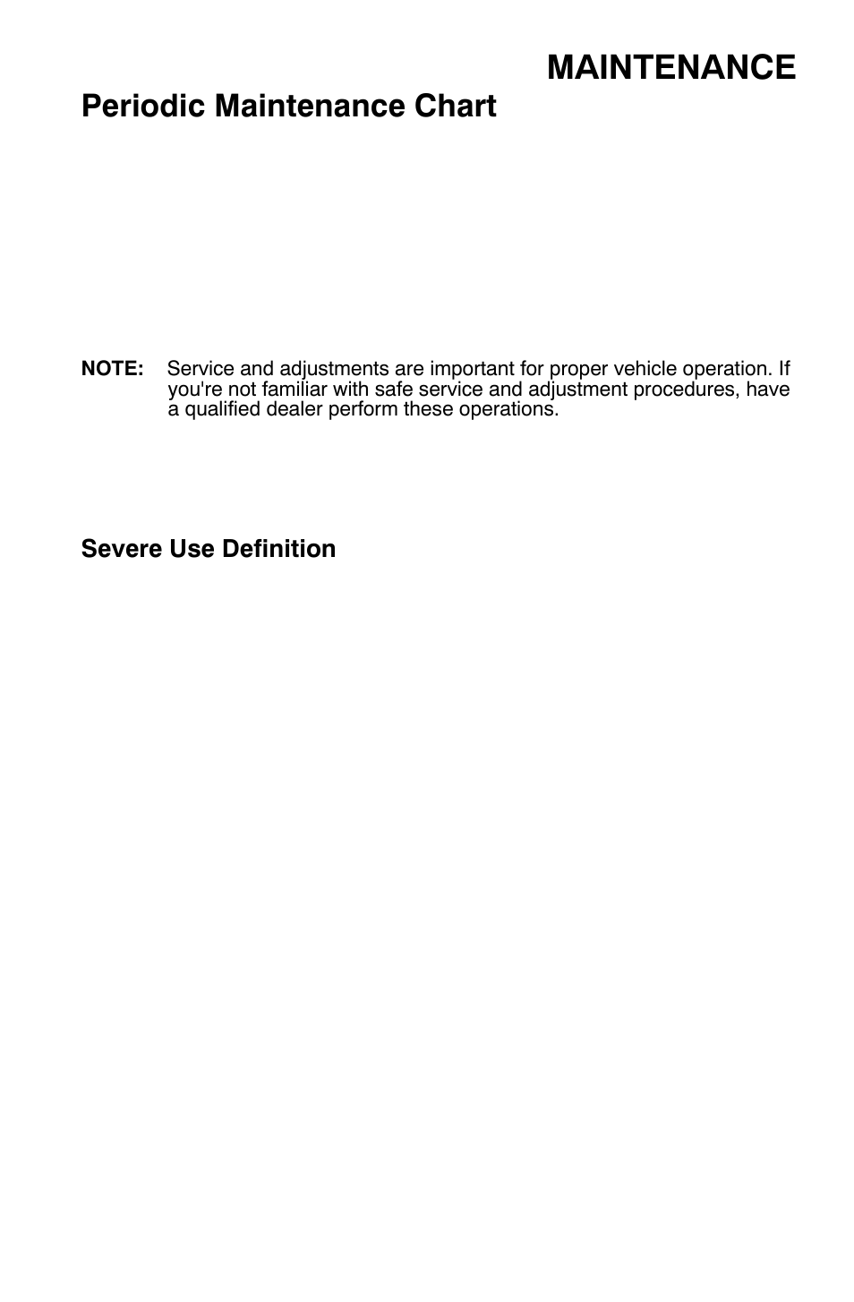 Maintenance, Periodic maintenance chart | Polaris Sportsman 500 EFI X2 User Manual | Page 85 / 157