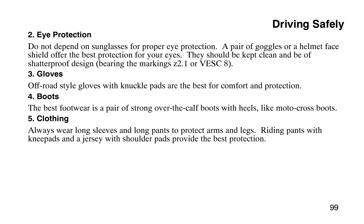 Driving safely | Polaris Sprotsman 90 User Manual | Page 101 / 188