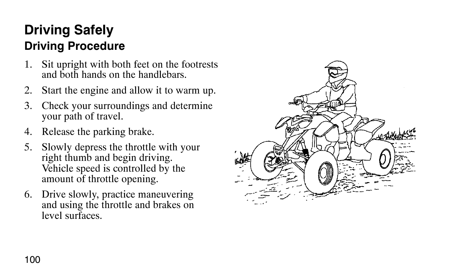 Driving safely | Polaris Sprotsman 90 User Manual | Page 102 / 188