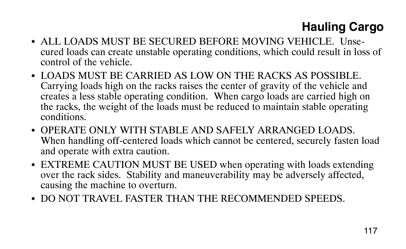 Hauling cargo | Polaris Sprotsman 90 User Manual | Page 119 / 188