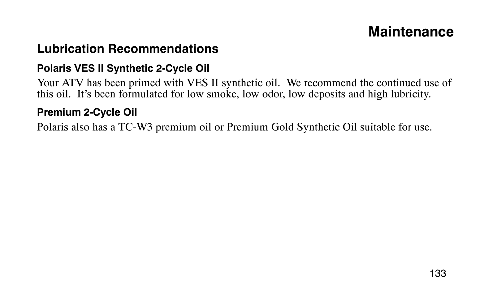 Maintenance | Polaris Sprotsman 90 User Manual | Page 135 / 188