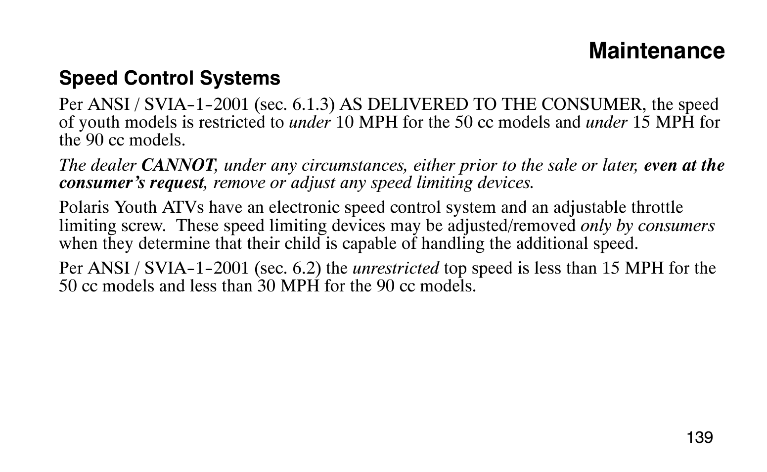 Maintenance | Polaris Sprotsman 90 User Manual | Page 141 / 188