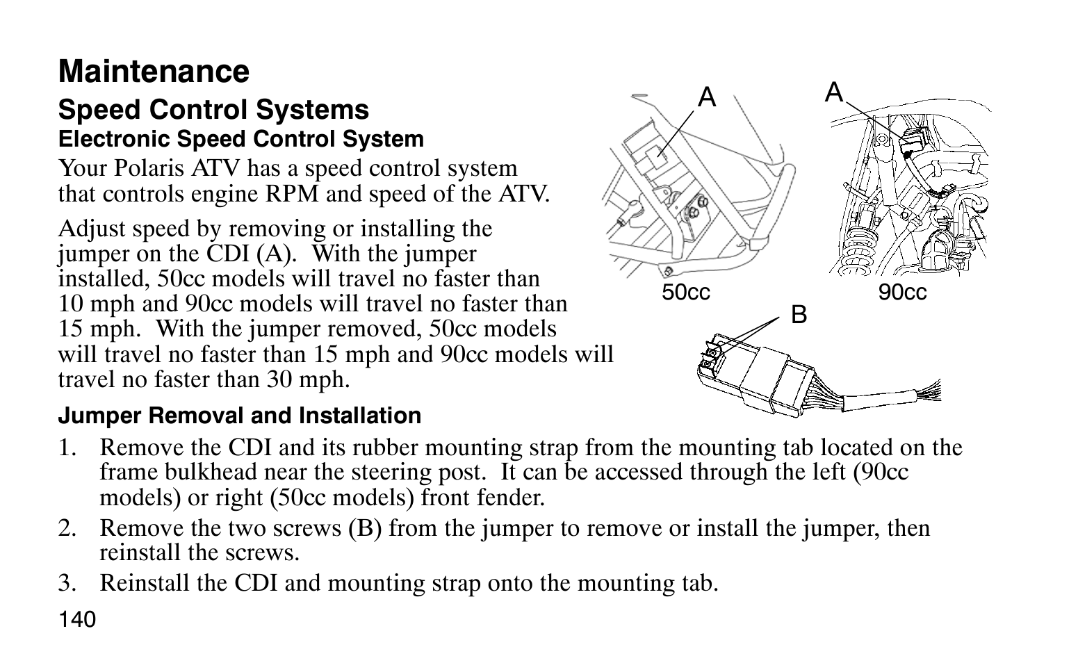 Maintenance | Polaris Sprotsman 90 User Manual | Page 142 / 188