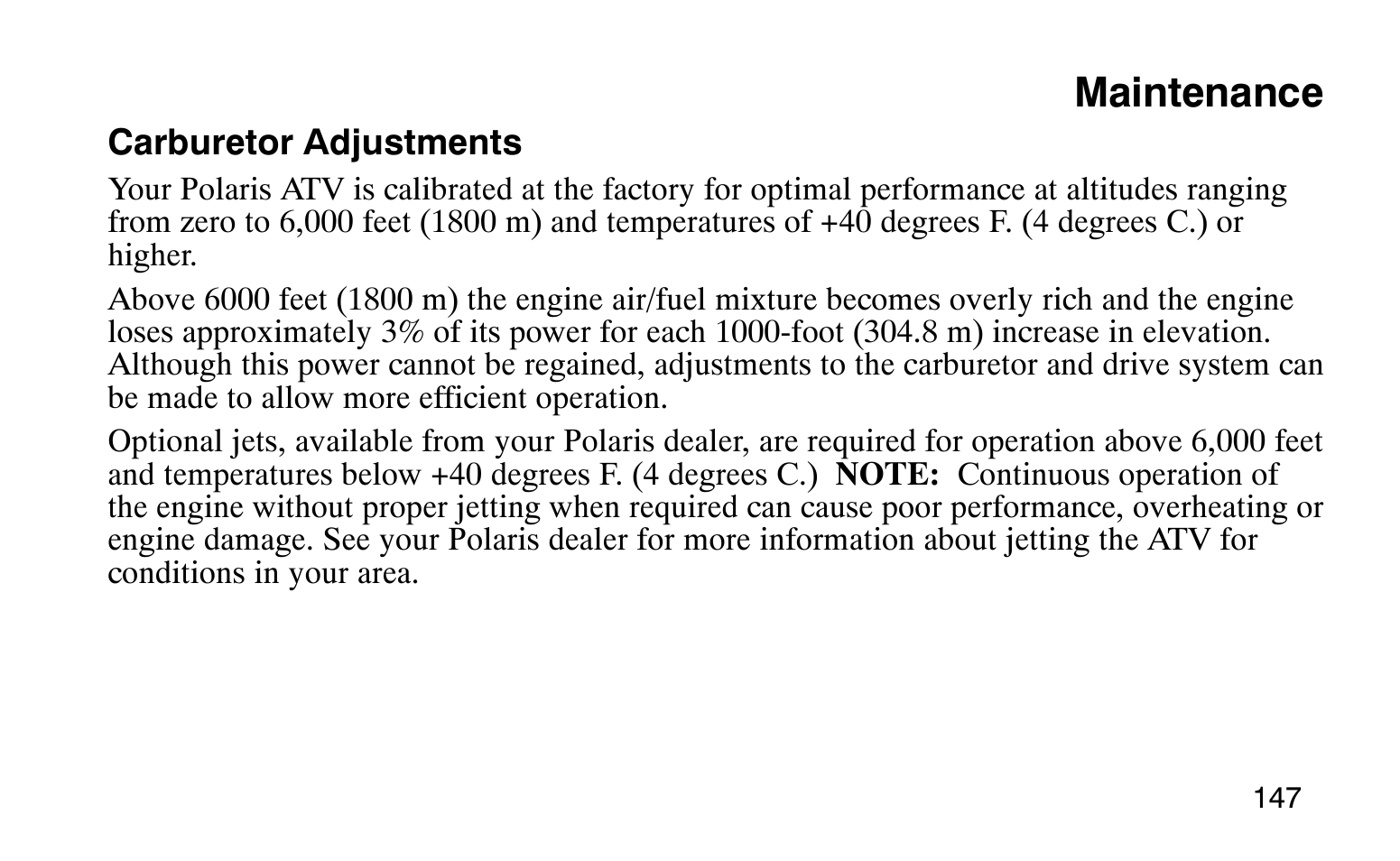 Maintenance | Polaris Sprotsman 90 User Manual | Page 149 / 188