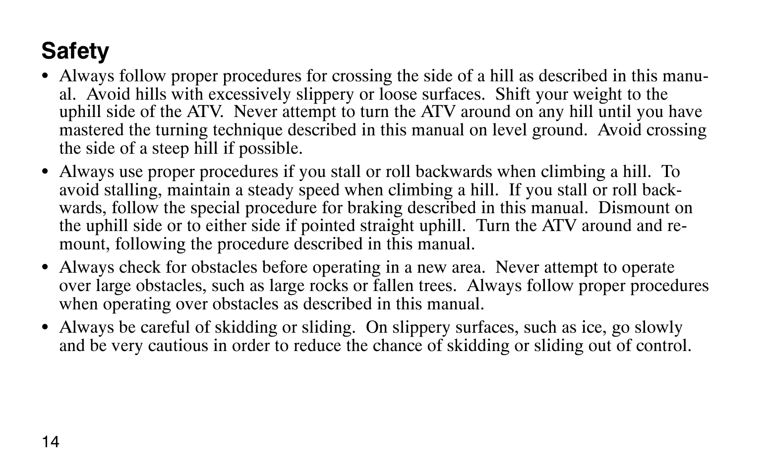 Safety | Polaris Sprotsman 90 User Manual | Page 16 / 188