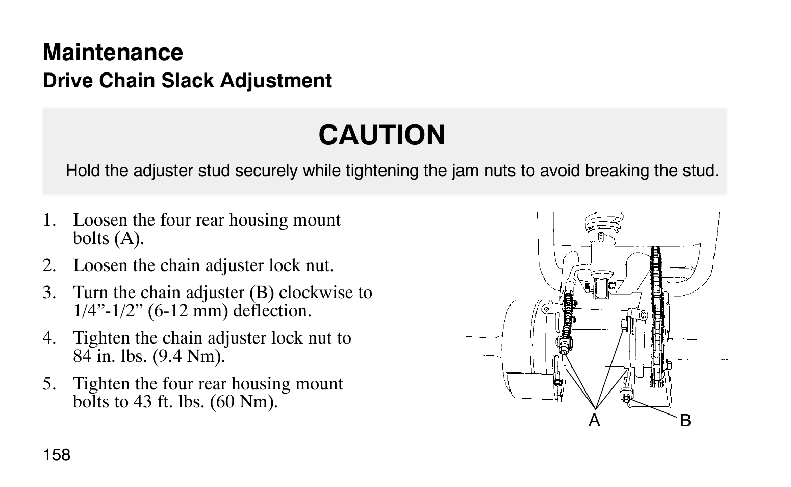 Caution, Maintenance | Polaris Sprotsman 90 User Manual | Page 160 / 188
