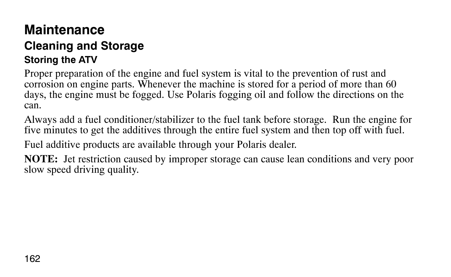 Maintenance | Polaris Sprotsman 90 User Manual | Page 164 / 188
