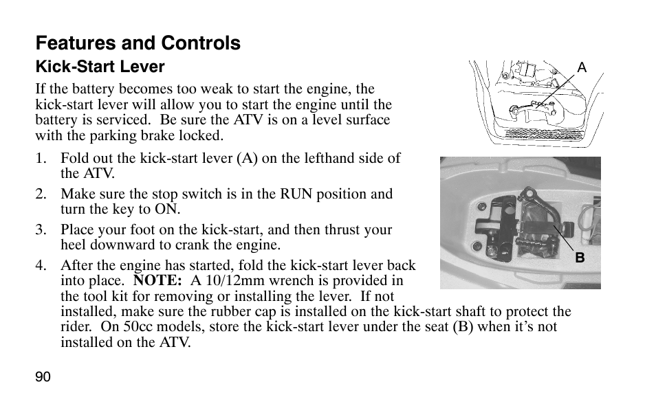 Features and controls | Polaris Sprotsman 90 User Manual | Page 92 / 188