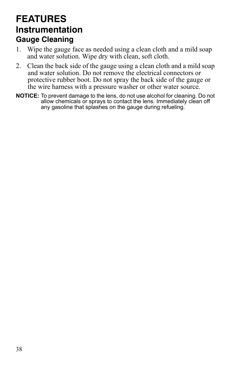 Features, Instrumentation | Polaris 600 RMK Shift User Manual | Page 41 / 133