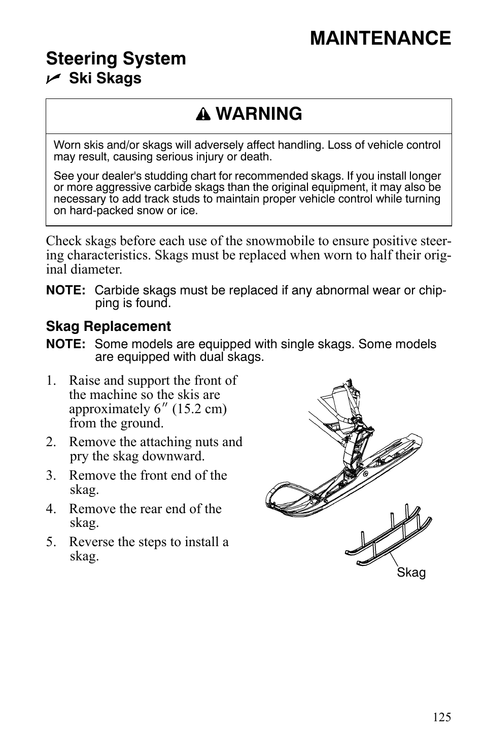 Maintenance, Steering system, Warning | Polaris 700 IQ User Manual | Page 128 / 154