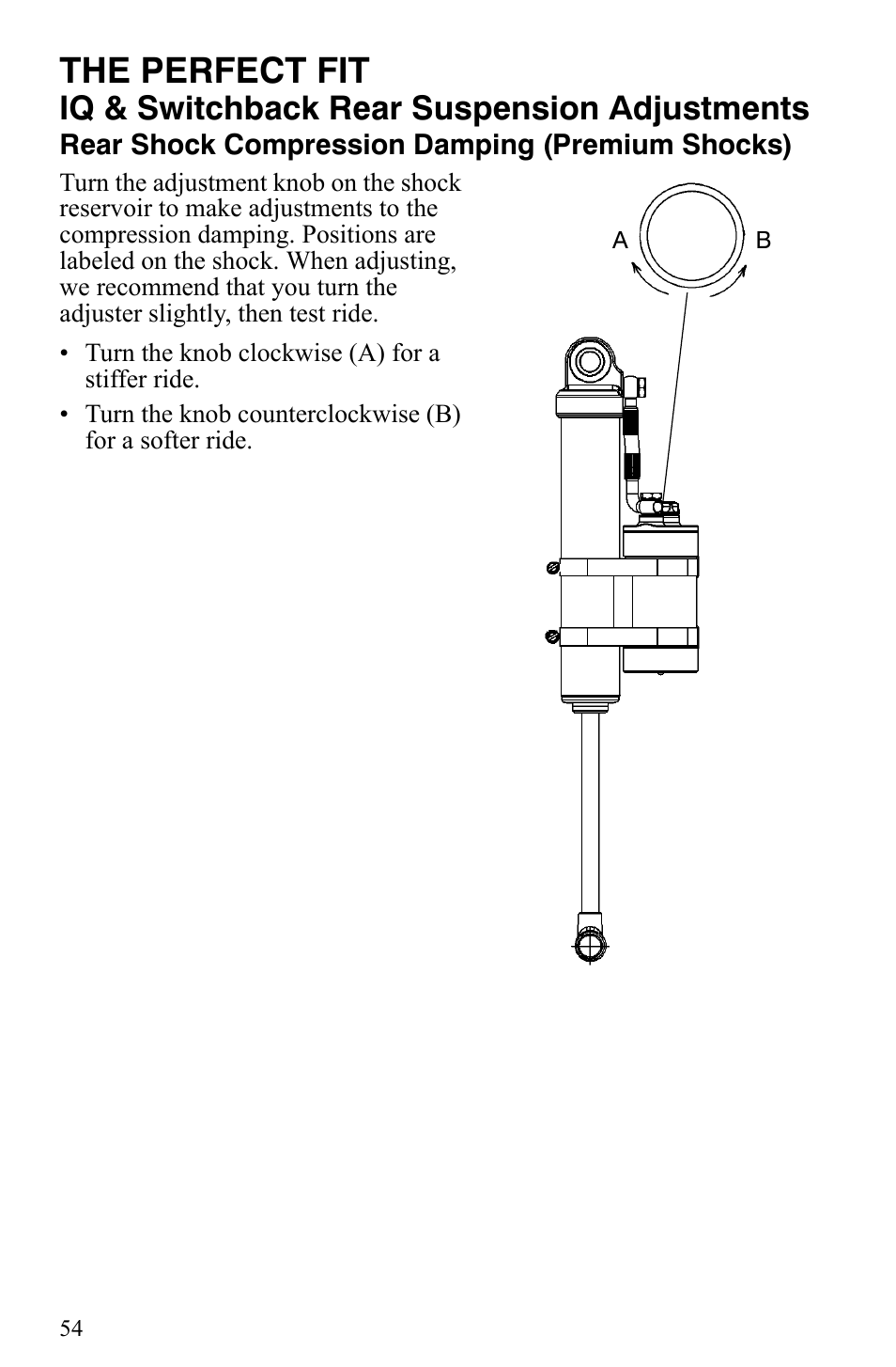 The perfect fit, Iq & switchback rear suspension adjustments | Polaris 700 IQ User Manual | Page 57 / 154