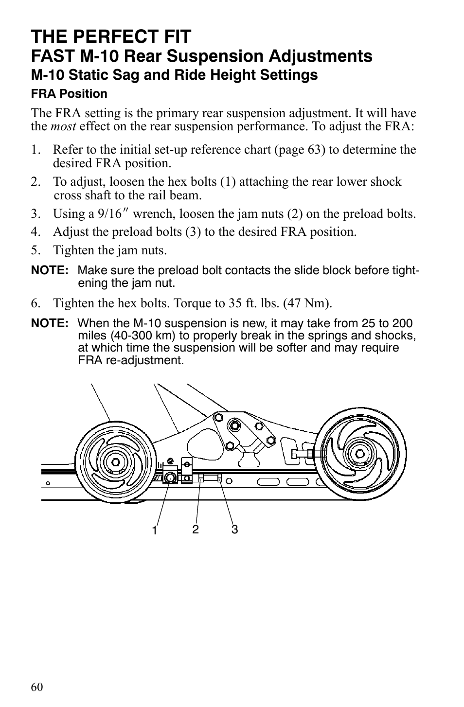 The perfect fit, Fast m-10 rear suspension adjustments | Polaris 700 IQ User Manual | Page 63 / 154