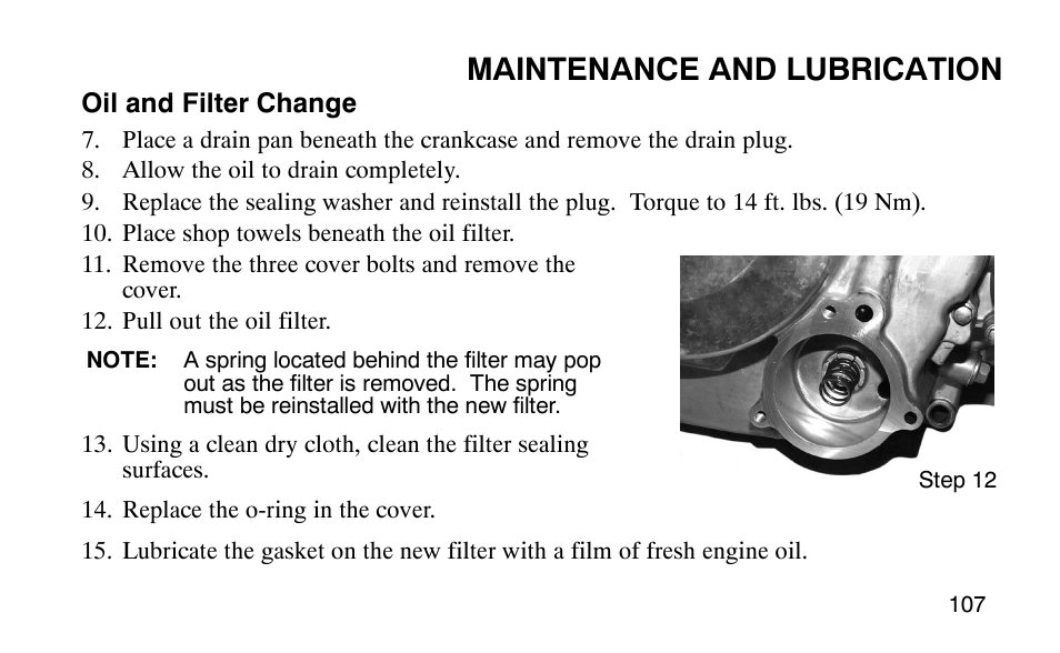 Maintenance and lubrication | Polaris 9919510 User Manual | Page 110 / 187