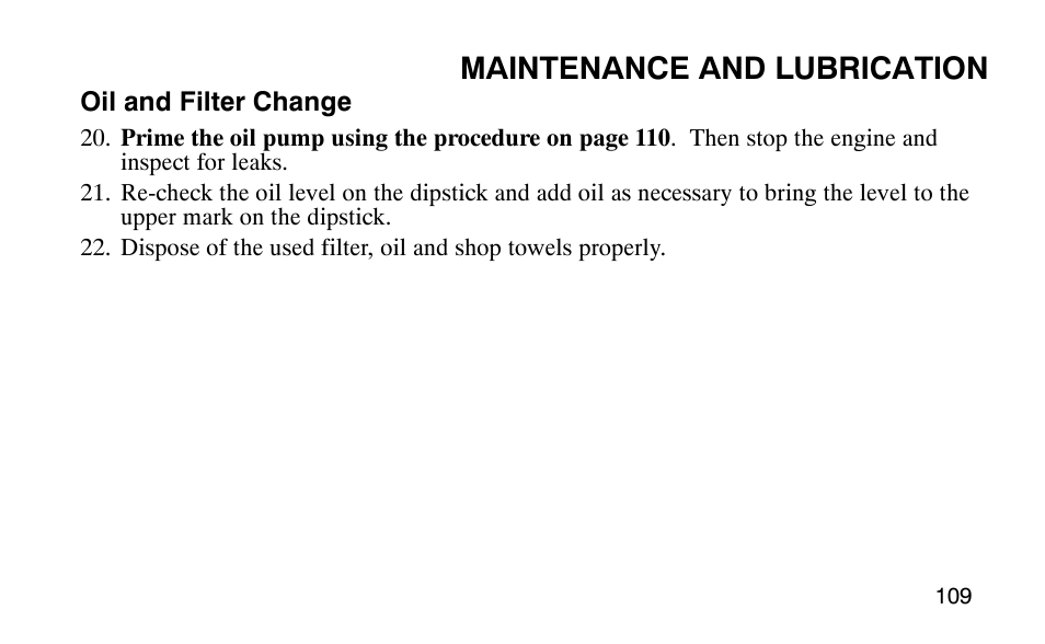 Maintenance and lubrication | Polaris 9919510 User Manual | Page 112 / 187